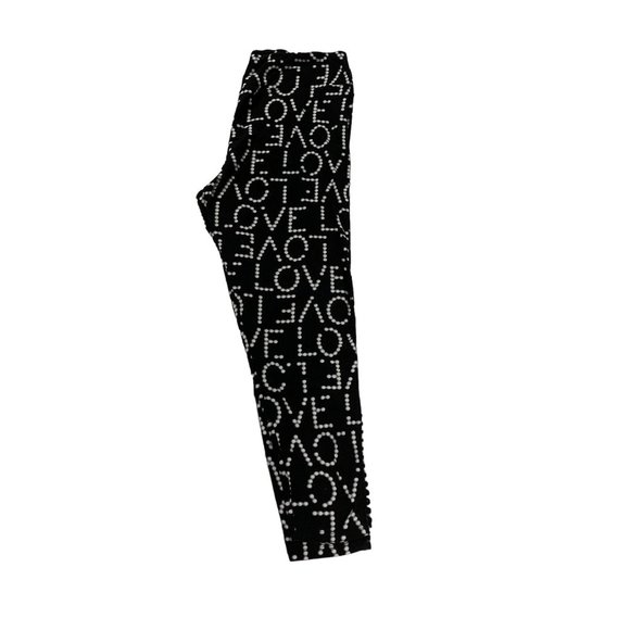 NO BOUNDARIES Pants Women's Leggings Elastic Waist "LOVE" Black 3XL - Picture 7 of 11